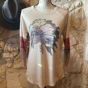 Bling A Gogo Blingy Southwestern T-Shirt, Size Small